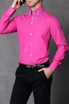 4112-1 Koszula męska slim fit - różowy