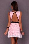 EMAMODA SUKIENKA Z ODKRYTYMI PLECAMI - NEONOWY RÓŻOWY 4704-4