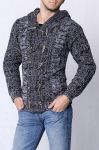 4209-1 Męski sweter z kapturem - szary